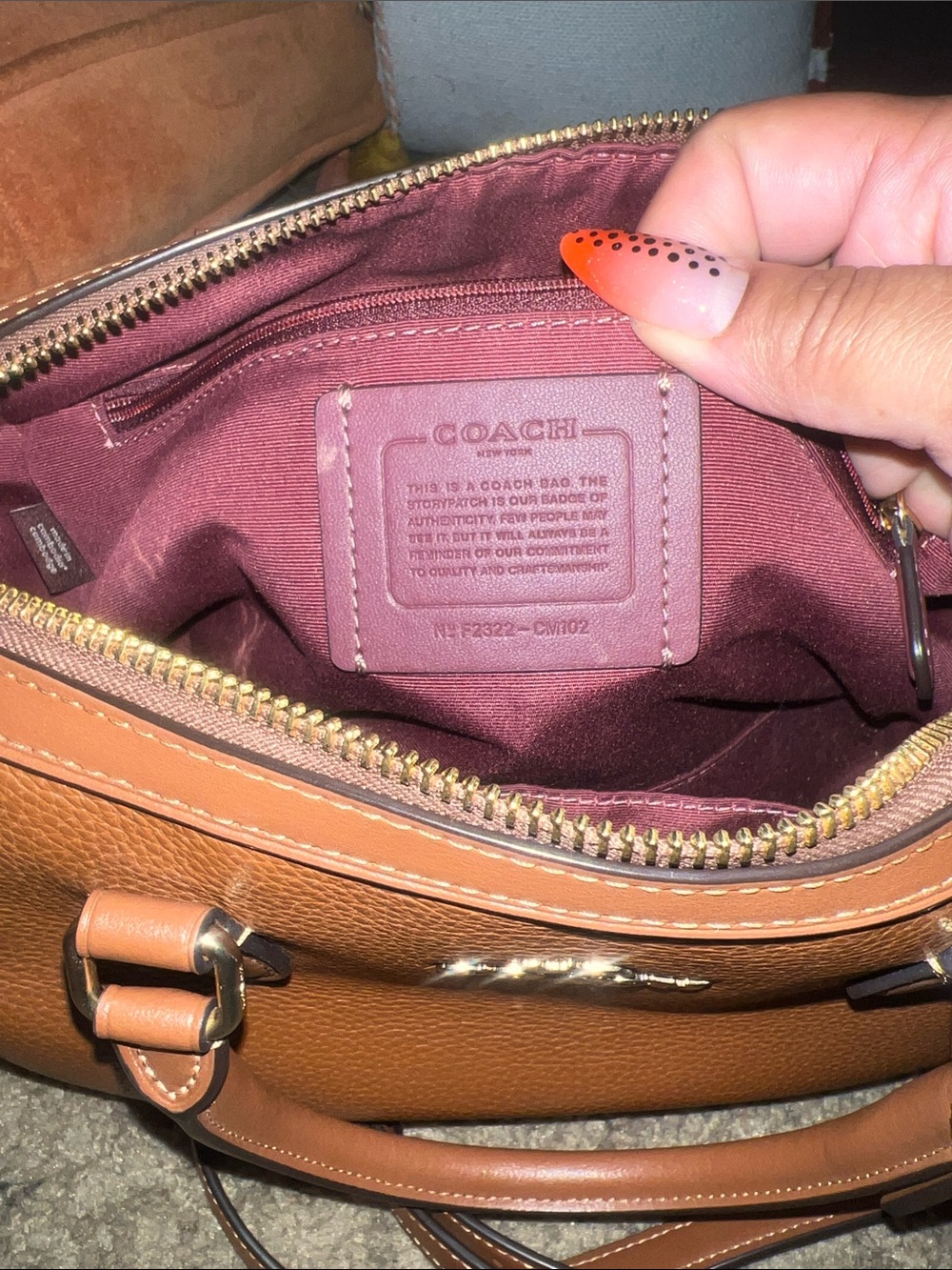 Coach Pebbled Leather Crossbody Satchel in Brown - Picture 5 of 6